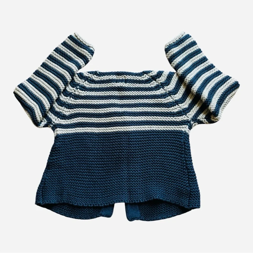 Tea Collection Blue and White Striped Sweater